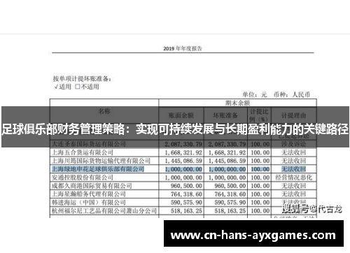 足球俱乐部财务管理策略：实现可持续发展与长期盈利能力的关键路径
